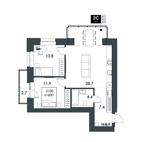 Купить квартиру в новостройках в Вологодской области. Вариант № 151931, 0, площадь -  квм, цена 9416000 рублей