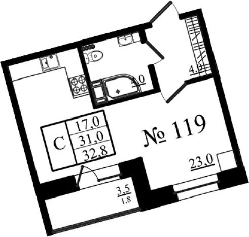 Купить квартиру на вторичке в Гатчине. Вариант № 7259293, 0, площадь -  квм, цена 5606898 рублей