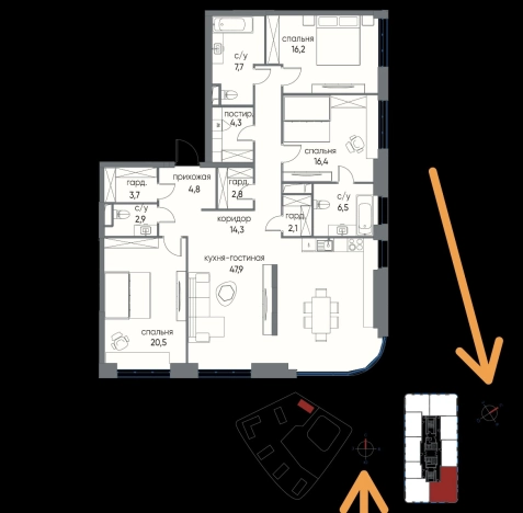 Купить квартиру в Москве. Вариант № 10212758, 13, площадь - квм, цена 89900000 рублей