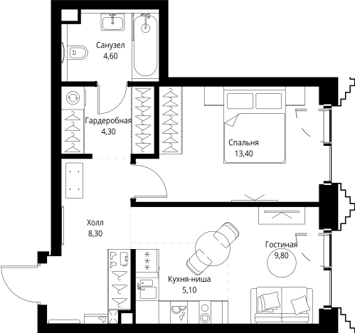 Купить однокомнатную квартиру в новостройках в ЖК SET в Москве. Вариант № 10349838, 0, площадь -  квм, цена 28642250 рублей