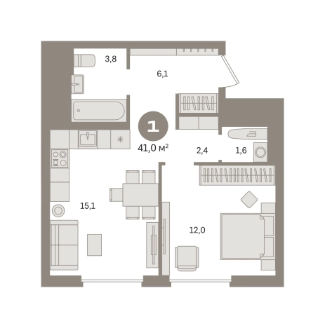 . Вариант № 8878991, 0, площадь - 41 квм, цена 12920000 рублей
