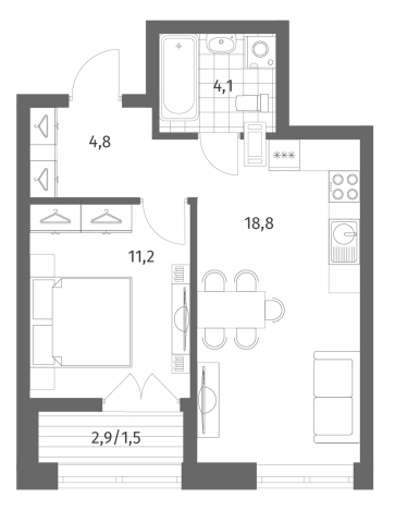 Купить двухкомнатную квартиру в ЖК NEWПИТЕР в Ленинградской области. Вариант № 5258325, 0, площадь -  квм, цена 7505000 рублей