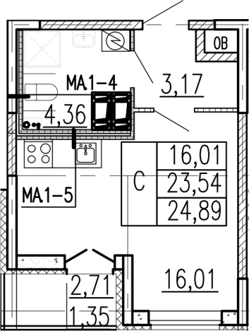 Купить Студию в ЖК Высота в Ленинградской области. Вариант № 9095595, 0, площадь -  квм, цена 3778500 рублей