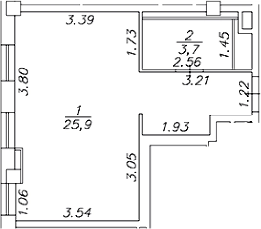 . Вариант № 8988543, 0, площадь - 29.6 квм, цена 17464000 рублей
