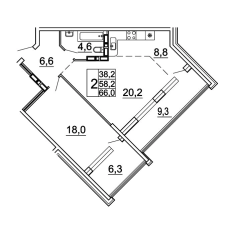 Купить двухкомнатную квартиру на улице Лесная в Владивостоке. Вариант № 9417150, 0, площадь -  квм, цена 12365838 рублей