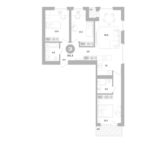 . Вариант № 7783490, 0, площадь - 88 квм, цена 32490000 рублей
