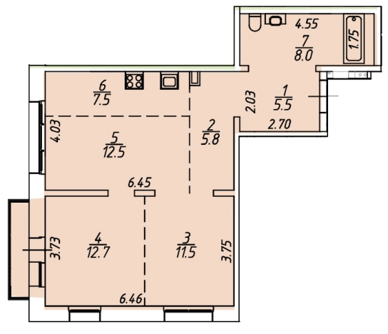 Купить трехкомнатную квартиру в Иркутске. Вариант № 78118, 0, площадь -  квм, цена 10464000 рублей