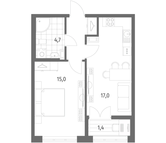 Купить однокомнатную квартиру в новостройках на улице бульвар Белых Ночей в Ленинградской области. Вариант № 5551871, 0, площадь -  квм, цена 7248000 рублей