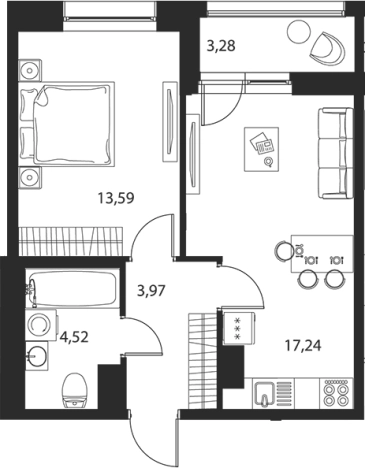 Купить двухкомнатную квартиру в новостройках у метро Звёздная в Санкт-Петербурге. Вариант № 6216923, 0, площадь -  квм, цена 14094356 рублей