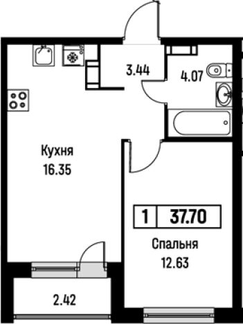 Купить двухкомнатную квартиру на улице Екатерининская в Мурине. Вариант № 8062145, 0, площадь -  квм, цена 7322942 рублей