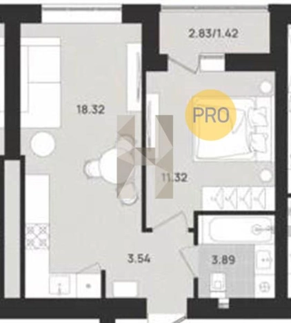Купить однокомнатную квартиру в районе Московский в Калининграде. Вариант № 104890, 0, площадь -  квм, цена 3900000 рублей