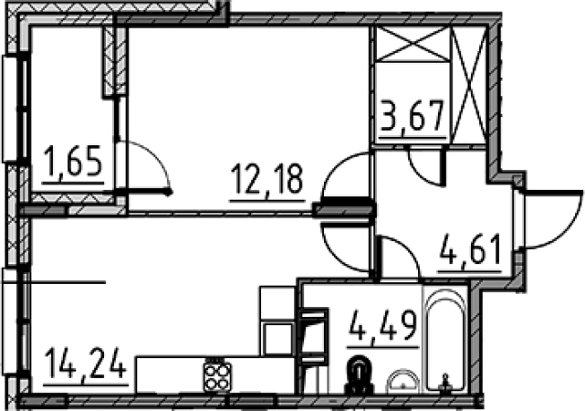 Купить однокомнатную квартиру в Сертолове. Вариант № 8470264, 0, площадь -  квм, цена 10103857 рублей