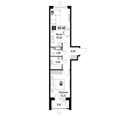 Купить двухкомнатную квартиру на вторичке в Мурине. Вариант № 6867126, 0, площадь -  квм, цена 8014660 рублей