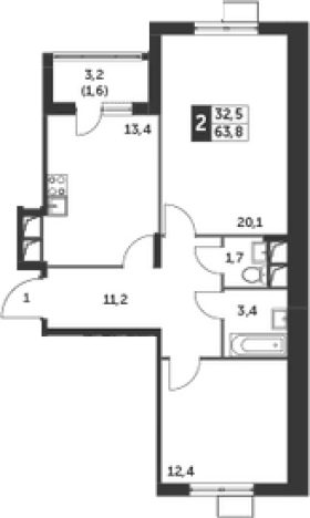 Купить квартиру в ЖК Римский в Московской области. Вариант № 99365, 0, площадь -  квм, цена 13722891 рублей