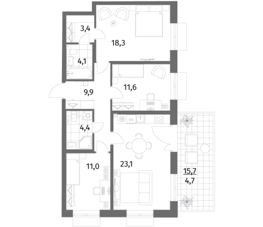 Купить многокомнатную квартиру в новостройках в ЖК Парусная 1 в Санкт-Петербурге. Вариант № 7262496, 0, площадь -  квм, цена 32290000 рублей