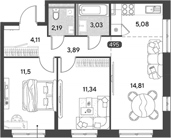 Купить квартиру в Калуге. Вариант № 121848, 0, площадь -  квм, цена 6974503 рублей