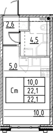 Купить квартиру в новостройках у метро Купчино в Санкт-Петербурге. Вариант № 7597491, 0, площадь -  квм, цена 5133056 рублей