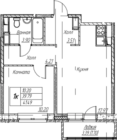 Купить двухкомнатную квартиру в ЖК Юнтолово в Санкт-Петербурге. Вариант № 7835118, 0, площадь -  квм, цена 9658108 рублей