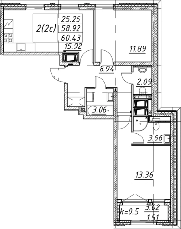 Купить трехкомнатную квартиру у метро Елизаровская в Санкт-Петербурге. Вариант № 7851001, 0, площадь -  квм, цена 19967522 рублей