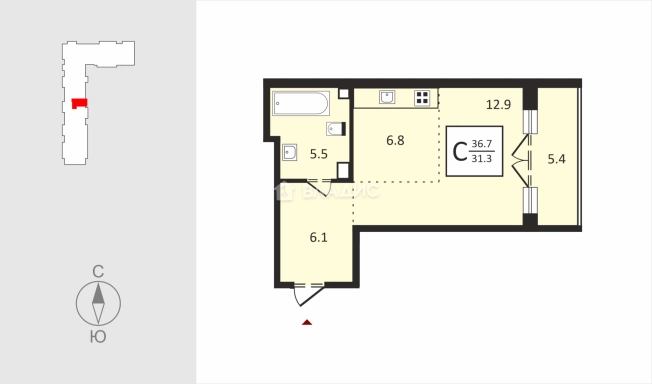 Купить Студию в Владимирской области. Вариант № 130578, 0, площадь -  квм, цена 3740000 рублей
