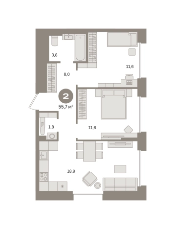 Купить двухкомнатную квартиру у метро Домодедовская в Москве. Вариант № 9354941, 0, площадь -  квм, цена 18690000 рублей