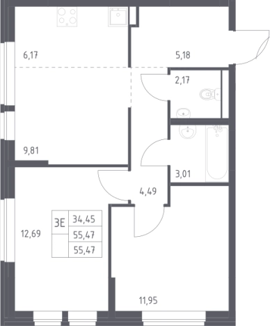 Купить двухкомнатную квартиру в новостройках в Щёлкове. Вариант № 2367293, 0, площадь -  квм, цена 12770955 рублей