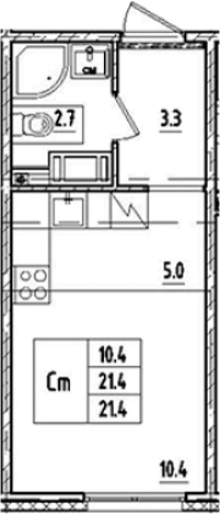 Купить Студию у метро Пролетарская в Санкт-Петербурге. Вариант № 9206421, 0, площадь -  квм, цена 5847742 рублей