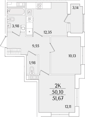Купить двухкомнатную квартиру в новостройках в ЖК Гранат в Санкт-Петербурге. Вариант № 6258637, 0, площадь -  квм, цена 16649323 рублей