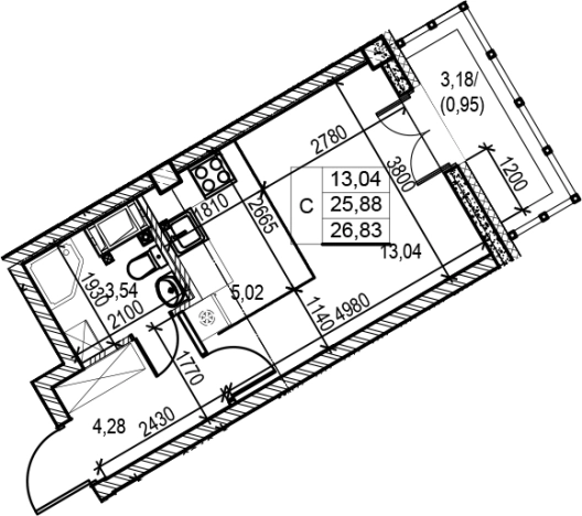 Купить Студию в ЖК Neva Residence в Санкт-Петербурге. Вариант № 70042, 0, площадь -  квм, цена 19522230 рублей