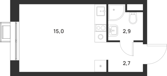 Купить Студию на улице Разведчика Дейча в Москве. Вариант № 10012986, 0, площадь -  квм, цена 10566716 рублей