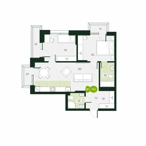 Купить трехкомнатную квартиру в ЖК "Солнечный Город" в Чите. Вариант № 124428, 0, площадь -  квм, цена 13548608 рублей