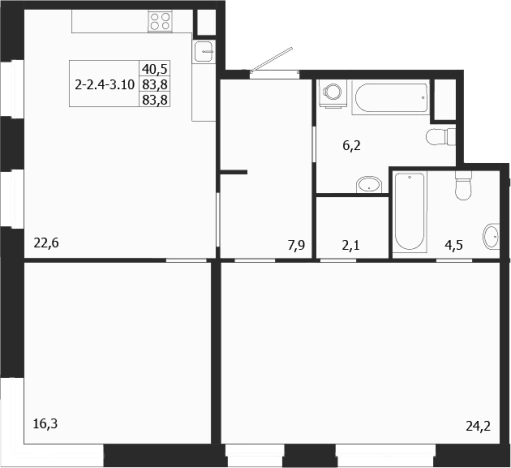 Купить двухкомнатную квартиру в ЖК ЛДМ в Санкт-Петербурге. Вариант № 6851465, 0, площадь -  квм, цена 56091663 рублей