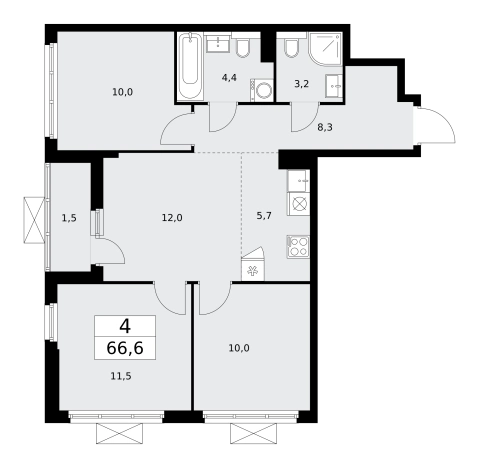 Купить многокомнатную квартиру в ЖК Бунинские кварталы в Москве. Вариант № 489530, 0, площадь -  квм, цена 23347296 рублей