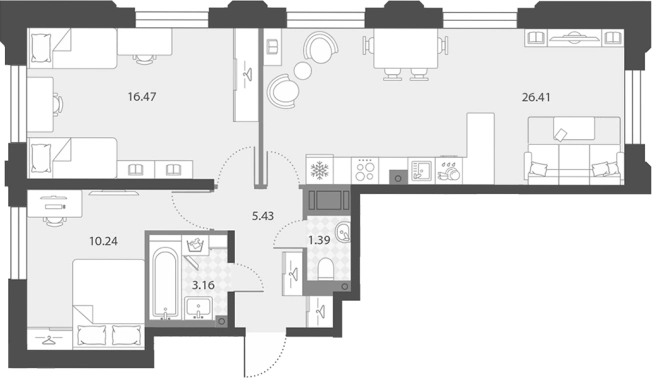 Купить трехкомнатную квартиру в районе Невский в Санкт-Петербурге. Вариант № 7851345, 0, площадь -  квм, цена 19062446 рублей