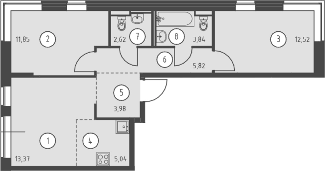 Купить трехкомнатную квартиру в ЖК Живи! В Рыбацком в Санкт-Петербурге. Вариант № 6632346, 0, площадь -  квм, цена 14654200 рублей