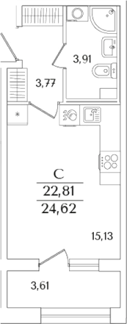 Купить Студию в ЖК Аурум в Санкт-Петербурге. Вариант № 6233280, 0, площадь -  квм, цена 8791246 рублей