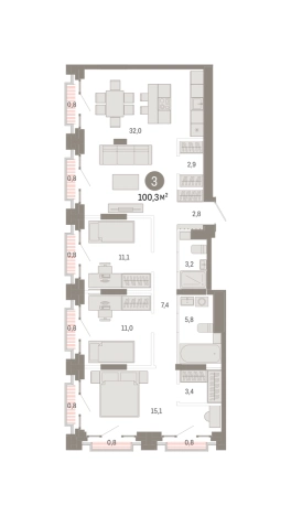 . Вариант № 8468218, 0, площадь - 100.3 квм, цена 30680000 рублей