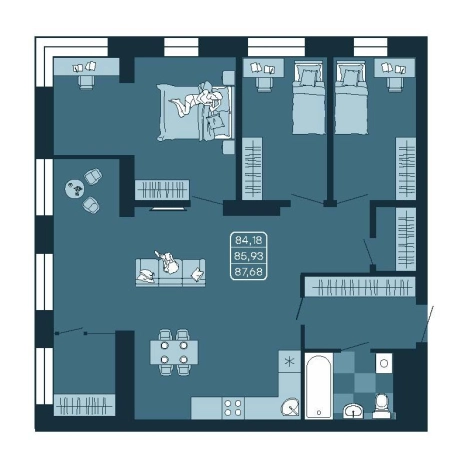 Купить четырехкомнатную квартиру в Приморском крае. Вариант № 5460553, 0, площадь -  квм, цена 14870187 рублей