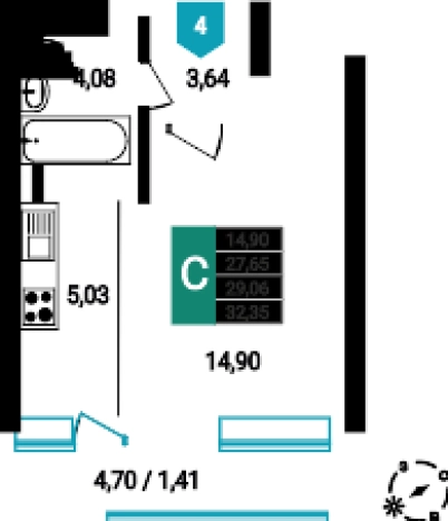 Купить квартиру в ЖК Красивый в Чите. Вариант № 160105, 0, площадь -  квм, цена 5890975 рублей