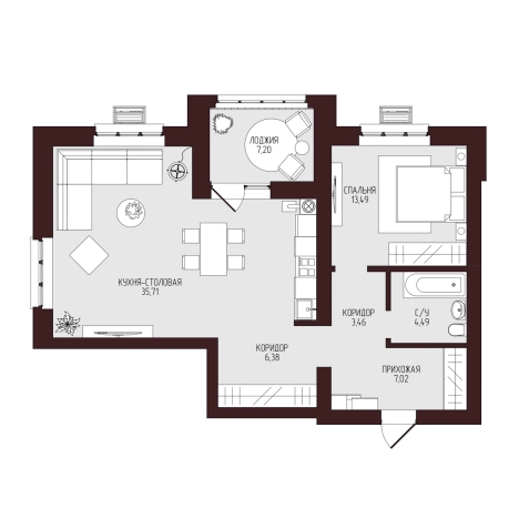 Купить квартиру в новостройках в Иванове. Вариант № 132694, 1, площадь -  квм, цена 8075800 рублей