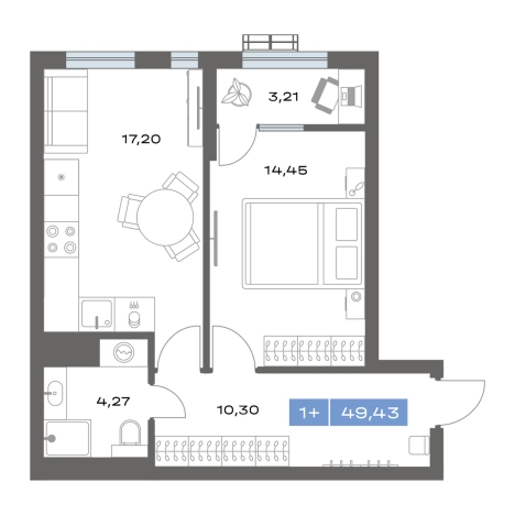 Купить однокомнатную квартиру в новостройках в Тобольске. Вариант № 91724, 0, площадь -  квм, цена 6350000 рублей