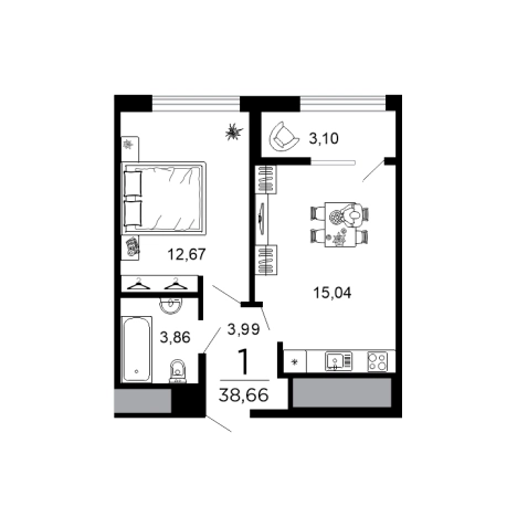 Купить квартиру в новостройках в ЖК "Вега" в Рязани. Вариант № 1177310, 0, площадь -  квм, цена 8836336 рублей
