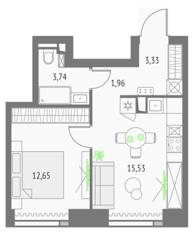 Купить однокомнатную квартиру у метро Бутырская  в Москве. Вариант № 152100, 0, площадь -  квм, цена 23446059 рублей