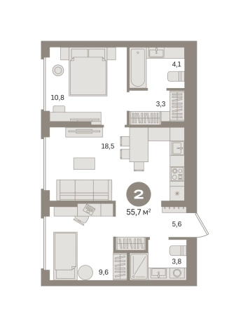 Купить двухкомнатную квартиру в ЖК Первый квартал. Вторая очередь в Московской области. Вариант № 8587571, 0, площадь -  квм, цена 10310000 рублей