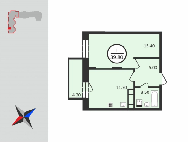 Купить однокомнатную квартиру в новостройках в Владимирской области. Вариант № 65019, 0, площадь -  квм, цена 5278000 рублей