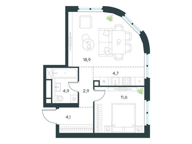 Купить двухкомнатную квартиру в новостройках в Микрорайоне Авиаторов, Балашиха в Балашихе. Вариант № 1429216, 0, площадь -  квм, цена 19974147 рублей