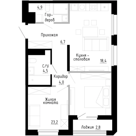 Купить квартиру в ЖК "7Я" в Владивостоке. Вариант № 9768435, 0, площадь -  квм, цена 13692700 рублей