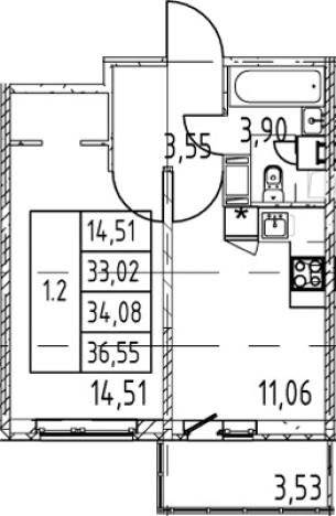 Купить однокомнатную квартиру у метро Девяткино в Мурине. Вариант № 7267712, 0, площадь -  квм, цена 6243888 рублей