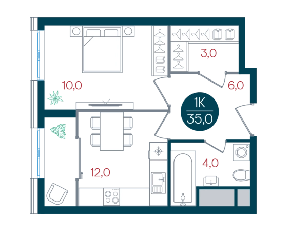 Купить однокомнатную квартиру в районе Царицыно в Москве. Вариант № 8948671, 0, площадь -  квм, цена 12994870 рублей
