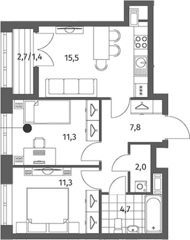Купить трехкомнатную квартиру в ЖК NEWПИТЕР в Ленинградской области. Вариант № 5259281, 0, площадь -  квм, цена 9634000 рублей